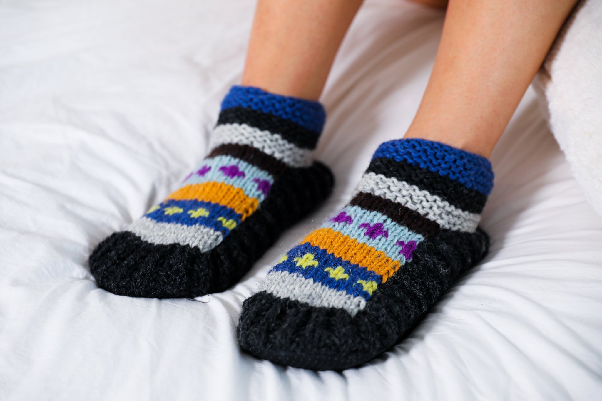 Mens / Womens Non Skid Hospital Socks - 6 Pack Slipper Socks